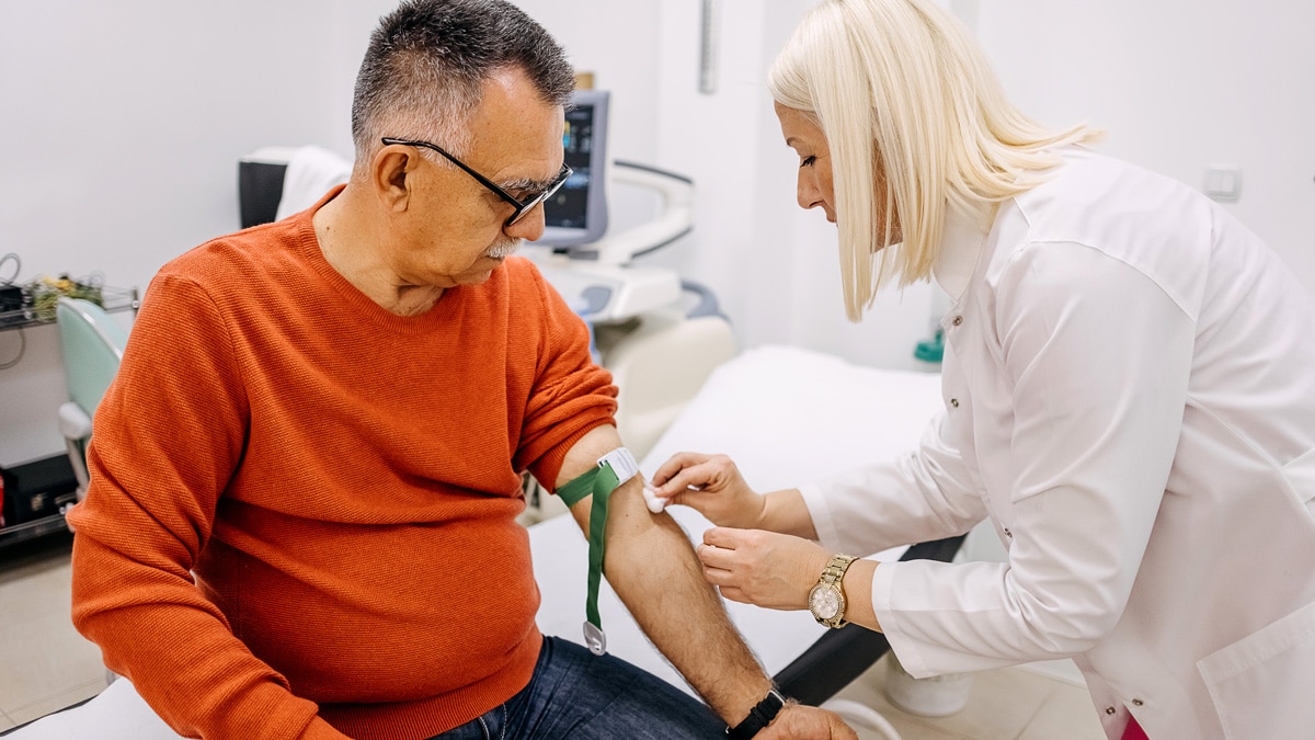About the PSA Test 1 Man getting a PSA Test — a simple blood test for prostate cancer detection